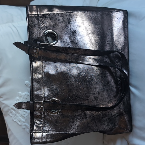 COFI- Erin Printed Metallic XL Leather Tote NWOT - Picture 15 of 17